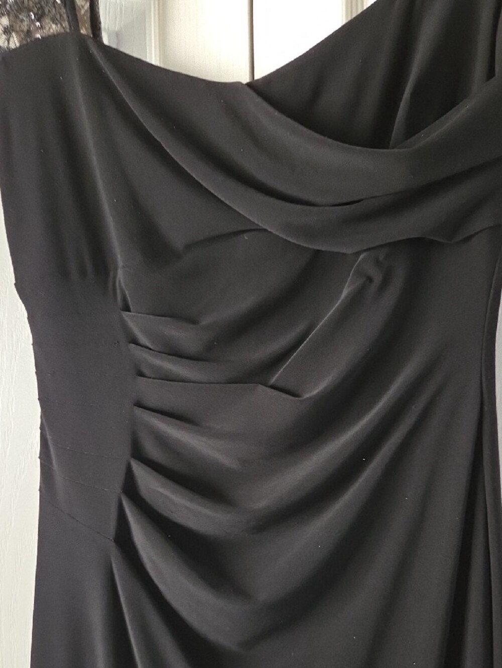 Lauren Ralph Lauren Black Maxi Dress with Lace Shoulders - Picture 2 of 10